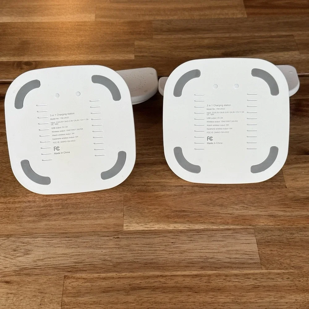 2 PACK‎ - 3 IN 1 WIRELESS CHARGING STATION YM-UD22 CHARGING CHARGER NIGHT LIGHT